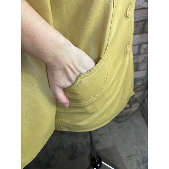 Fingerhut Vegan leather Jacket gun Mustard vintage 1970s - Picture 5 of 15